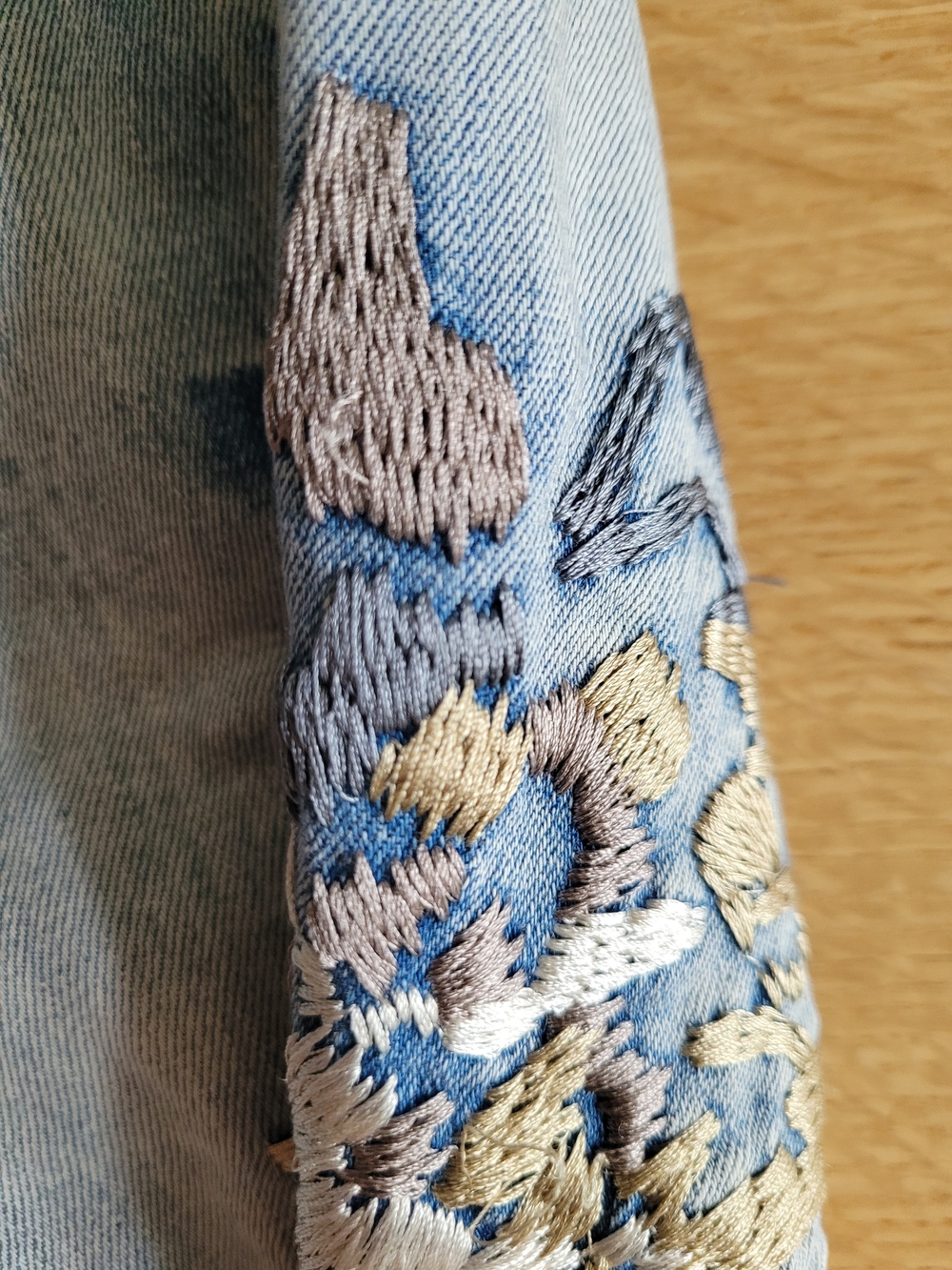 NILE Atelier Embroidered Floral Jeans Size 31 | Drawstring Waist | Boho Denim - Picture 11 of 12